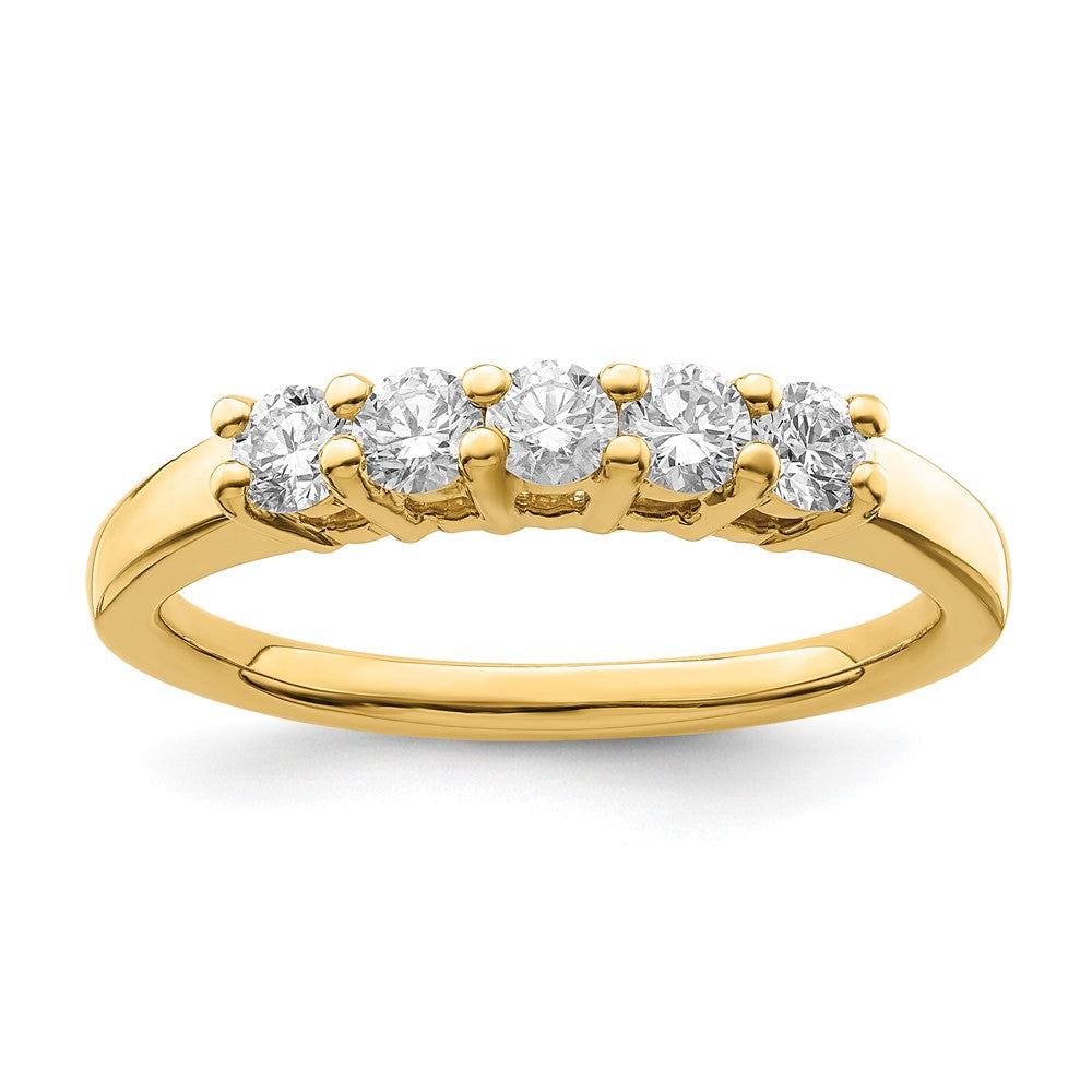 14K Yellow Gold 5-Stone Diamond Band