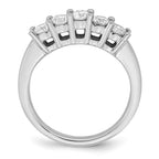 14K White Gold 5-Stone Shared Prong 3/4 carat Round Complete Diamond Band