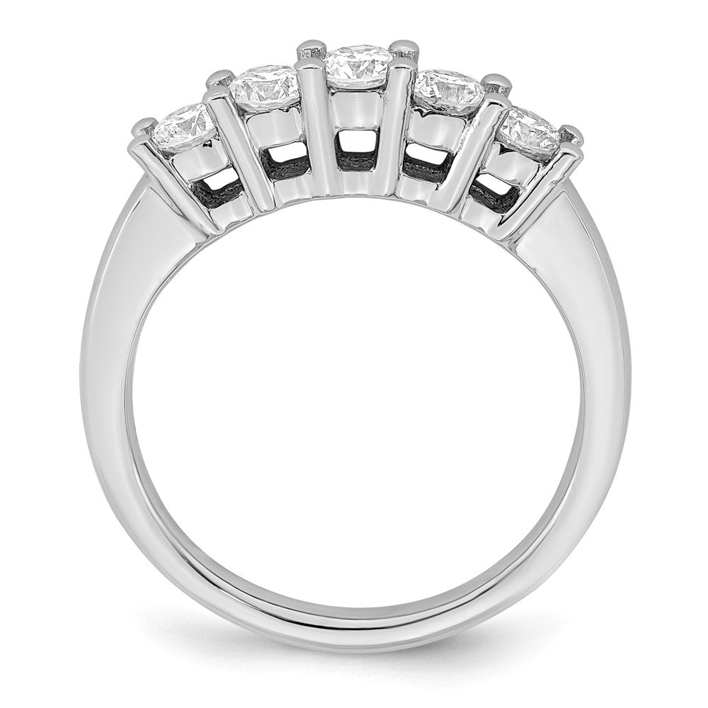 14K White Gold 5-Stone Shared Prong 3/4 carat Round Complete Diamond Band