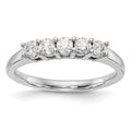 14K White Gold 5-Stone Shared Prong 3/4 carat Round Complete Diamond Band