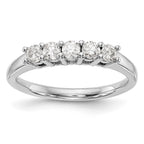 14K White Gold 5-Stone Shared Prong 3/4 carat Round Complete Diamond Band