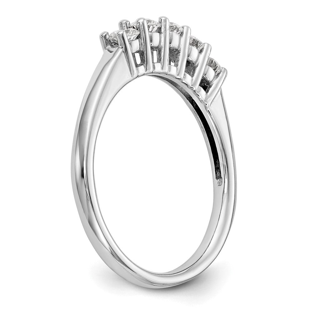 14K White Gold 5-Stone Shared Prong 1 carat Round Complete Diamond Band