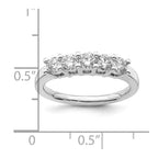 14K White Gold 5-Stone Shared Prong 1 carat Round Complete Diamond Band