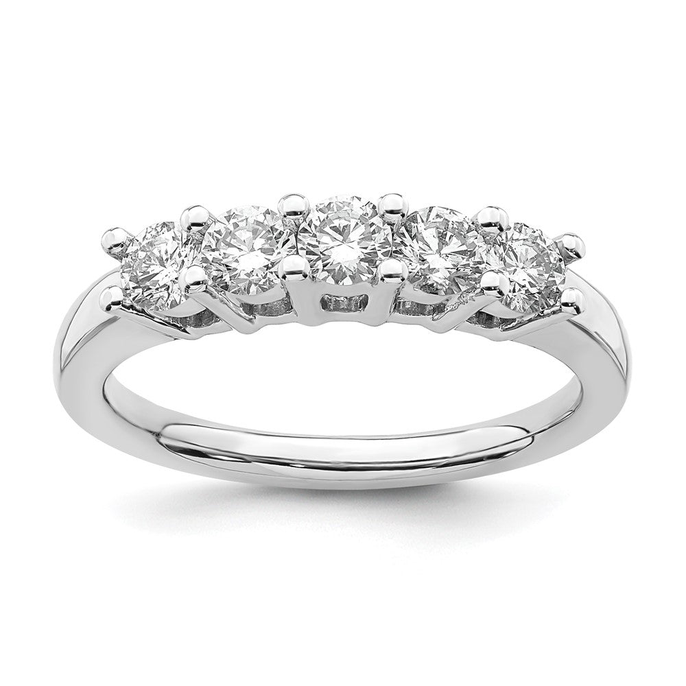 True Origin 14K White Gold 1 carat Lab Grown Diamond VS/SI D E F 5 Stone Ring