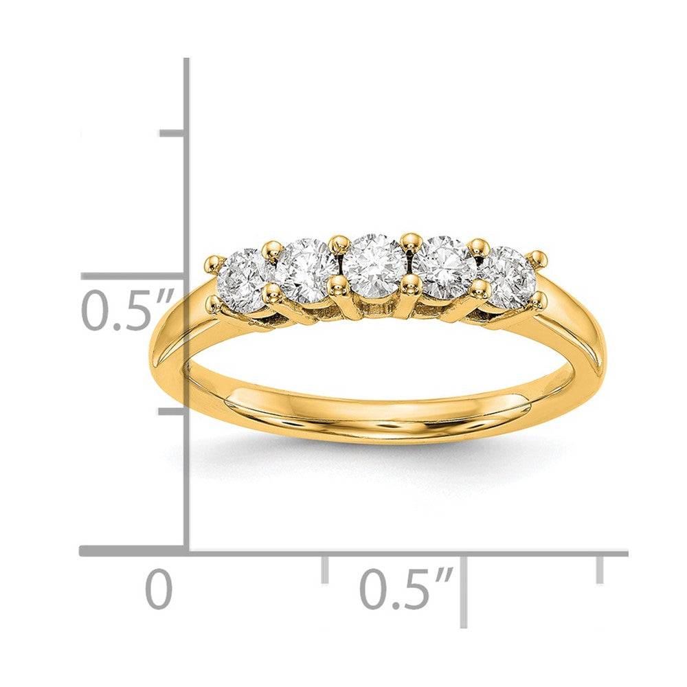 14K Yellow Gold 5-Stone Diamond Band