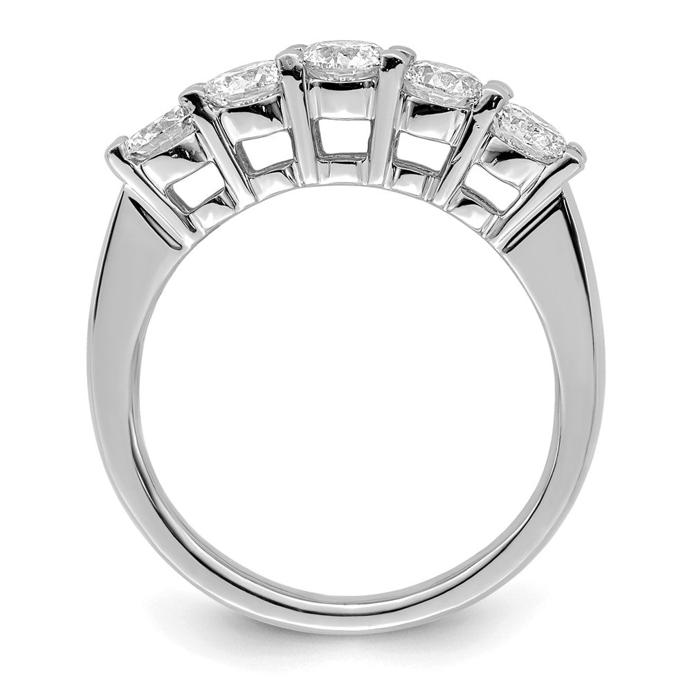 14K White Gold 5-Stone Shared Prong 1.25 carat Round Complete Diamond Band