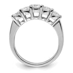 14K White Gold 5-Stone Shared Prong 1.25 carat Round Complete Diamond Band