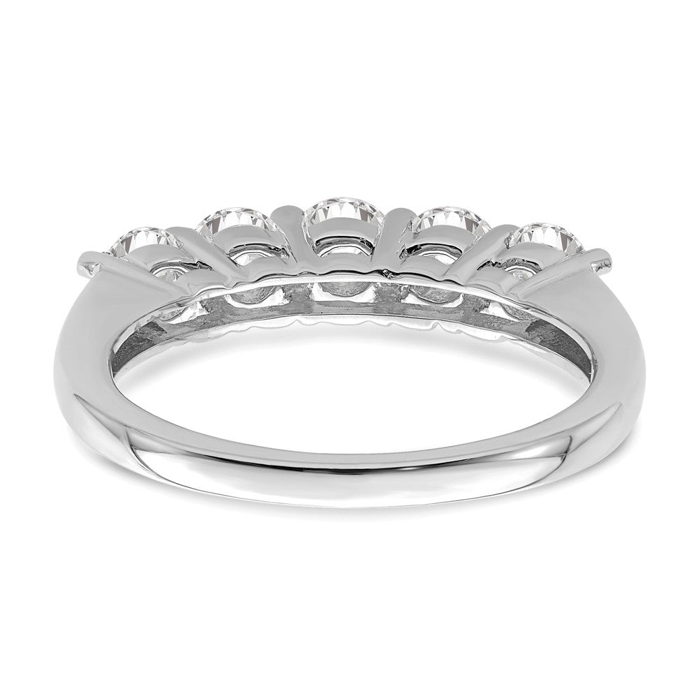 14K White Gold 5-Stone Shared Prong 1.25 carat Round Complete Diamond Band