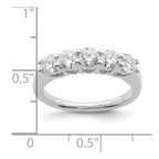 14K White Gold 5-Stone Shared Prong 1.25 carat Round Complete Diamond Band