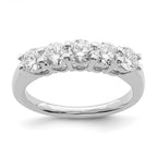 14K White Gold 5-Stone Shared Prong 1.25 carat Round Complete Diamond Band