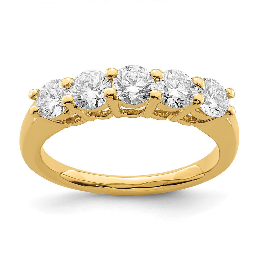 True Origin 14K 1 1/3 carat Lab Grown Diamond VS/SI D E F 5 Stone Ring