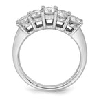 14K White Gold 5-Stone Shared Prong 1.5 carat Round Complete Diamond Band