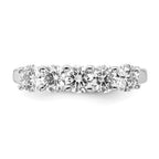 14K White Gold 5-Stone Shared Prong 1.5 carat Round Complete Diamond Band