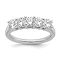 14K White Gold 5-Stone Shared Prong 1.5 carat Round Complete Diamond Band