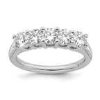 14K White Gold 5-Stone Shared Prong 1.5 carat Round Complete Diamond Band