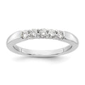 14K White Gold 5-Stone Shared Prong 1/4 carat Round Complete Diamond Band