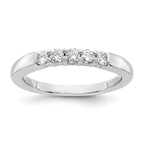14K White Gold 5-Stone Shared Prong 1/4 carat Round Complete Diamond Band