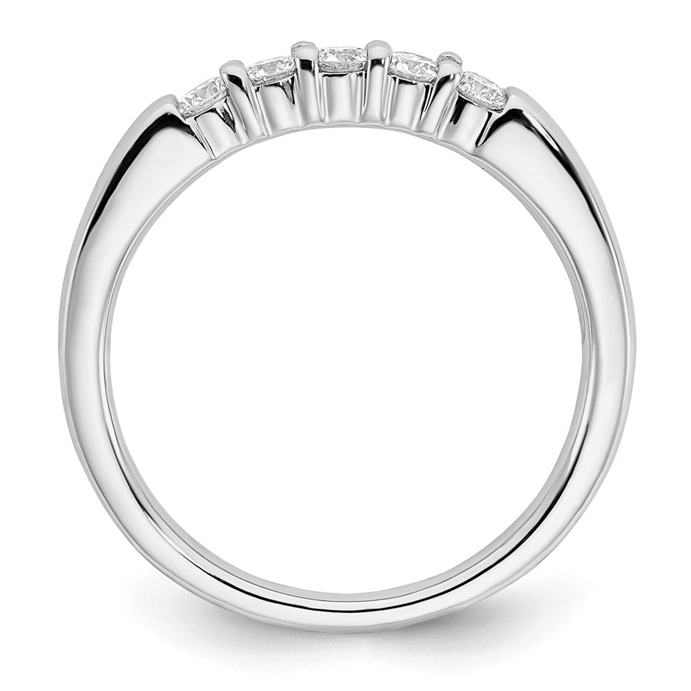 14K White Gold 5-Stone Shared Prong 1/3 carat Round Complete Diamond Band