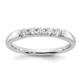 14K White Gold 5-Stone Shared Prong 1/3 carat Round Complete Diamond Band