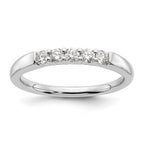 14K White Gold 5-Stone Shared Prong 1/3 carat Round Complete Diamond Band