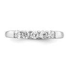 14K White Gold 5-Stone Shared Prong 1/2 carat Round Complete Diamond Band