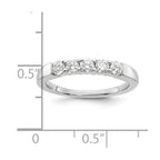 14K White Gold 5-Stone Shared Prong 1/2 carat Round Complete Diamond Band