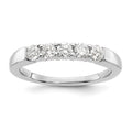14K White Gold 5-Stone Shared Prong 1/2 carat Round Complete Diamond Band