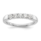 14K White Gold 5-Stone Shared Prong 1/2 carat Round Complete Diamond Band