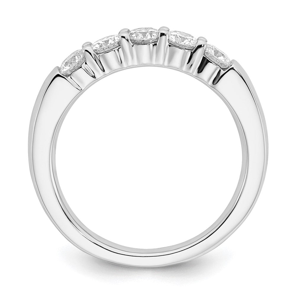 14K White Gold 5-Stone Shared Prong 3/4 carat Round Complete Diamond Band