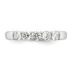 14K White Gold 5-Stone Shared Prong 3/4 carat Round Complete Diamond Band