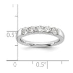 14K White Gold 5-Stone Shared Prong 3/4 carat Round Complete Diamond Band