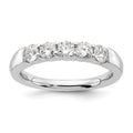 14K White Gold 5-Stone Shared Prong 3/4 carat Round Complete Diamond Band
