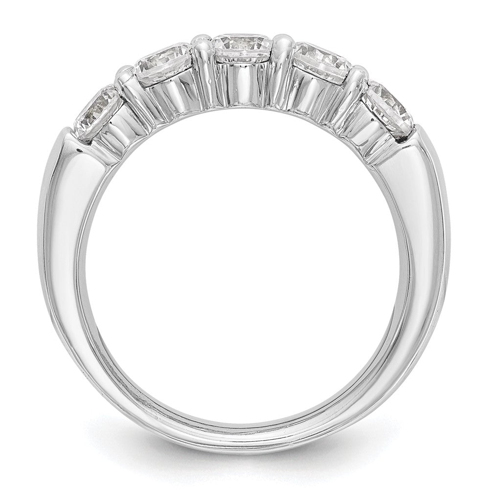 14K White Gold 5-Stone Shared Prong 1 carat Round Complete Diamond Band