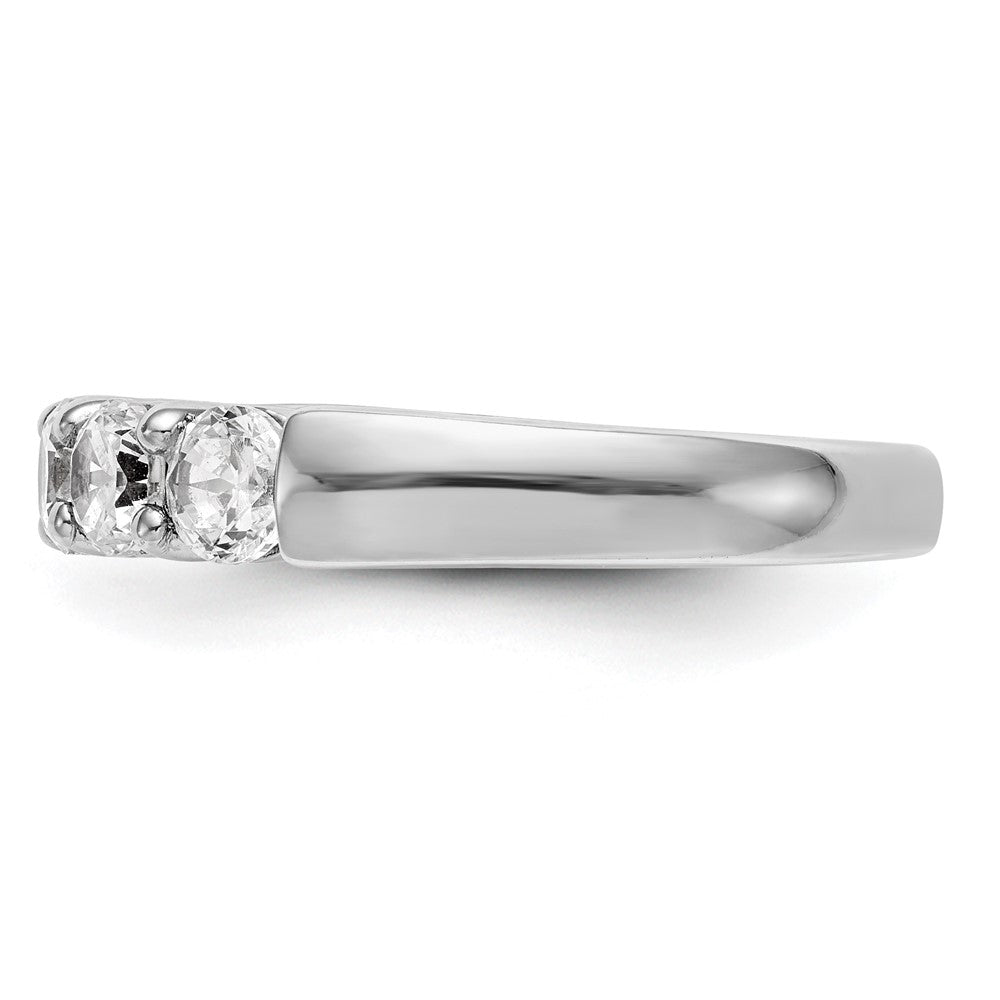 14K White Gold 5-Stone Shared Prong 1 carat Round Complete Diamond Band