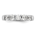 14K White Gold 5-Stone Shared Prong 1 carat Round Complete Diamond Band