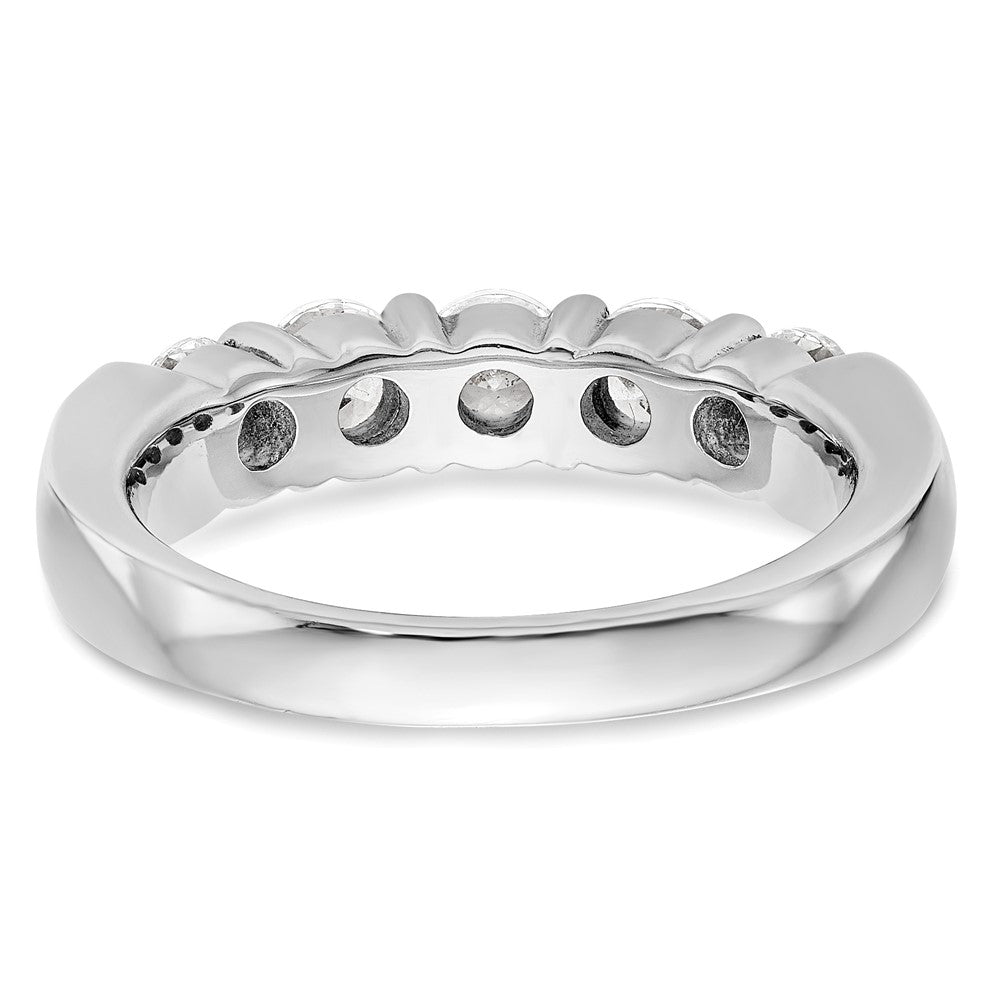 14K White Gold 5-Stone Shared Prong 1.25 carat Round Complete Diamond Band