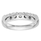 14K White Gold 5-Stone Shared Prong 3/4 carat Round Complete Diamond Band