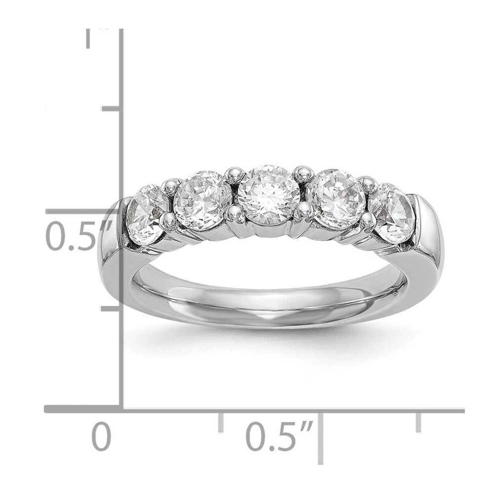 14K White Gold 5-Stone Shared Prong 1.25 carat Round Complete Diamond Band