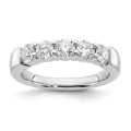 14K White Gold 5-Stone Shared Prong 1 carat Round Complete Diamond Band