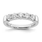 14K White Gold 5-Stone Shared Prong 1 carat Round Complete Diamond Band
