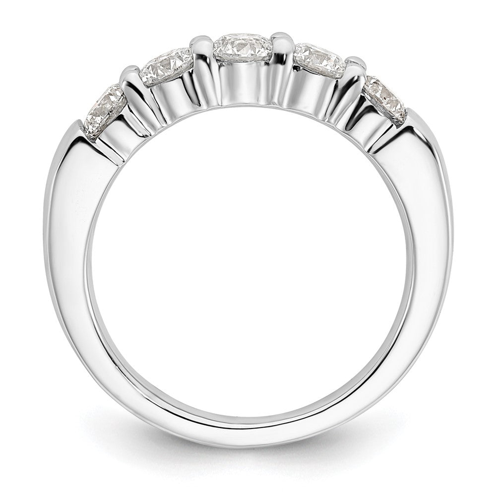 14K White Gold 5-Stone Shared Prong 1.25 carat Round Complete Diamond Band