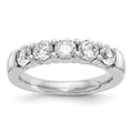 14K White Gold 5-Stone Shared Prong 1.25 carat Round Complete Diamond Band
