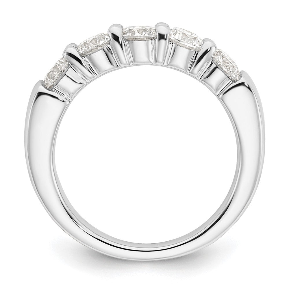 14K White Gold 5-Stone Shared Prong 1.5 carat Round Complete Diamond Band