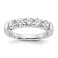 14K White Gold 5-Stone Shared Prong 1.5 carat Round Complete Diamond Band