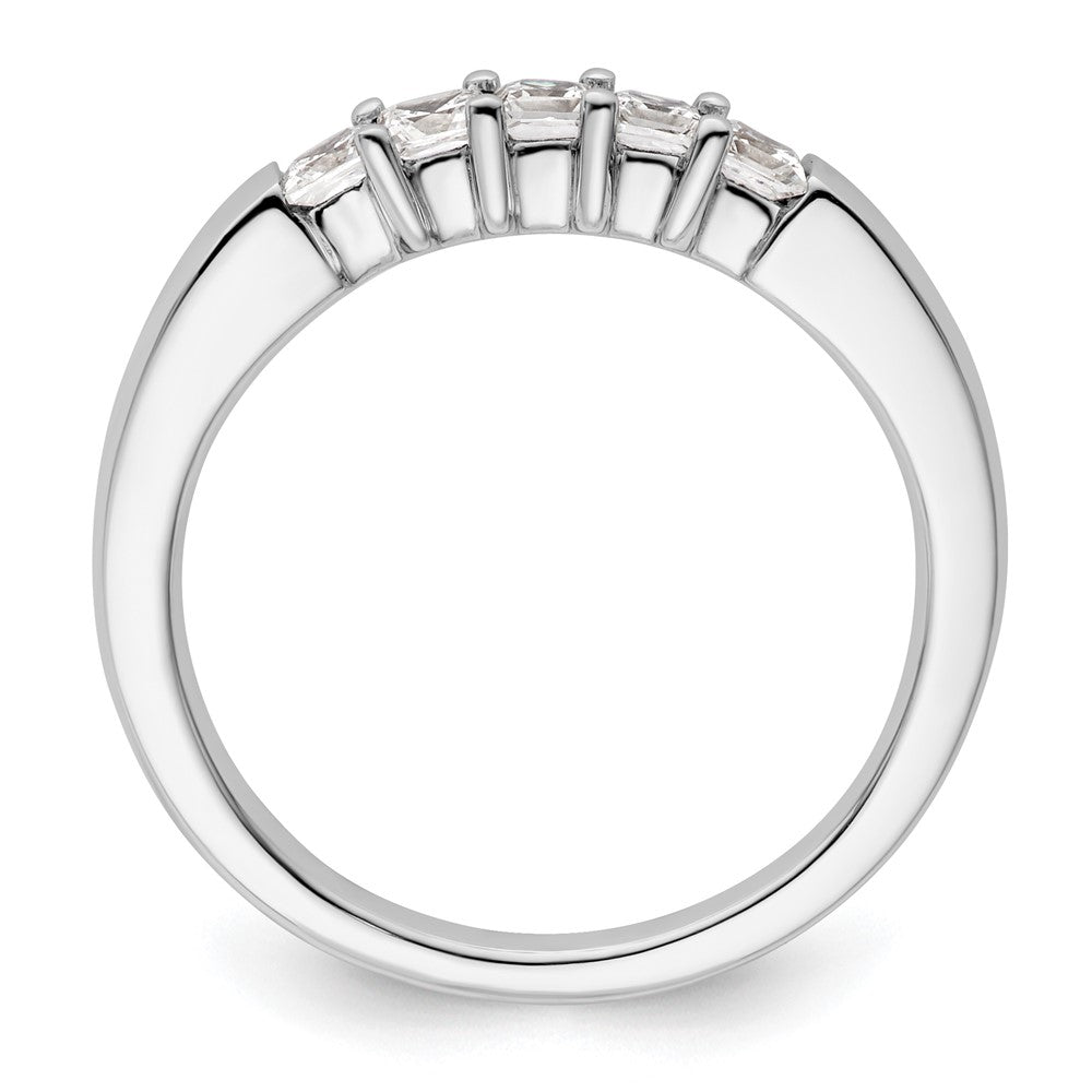 14K White Gold 5-Stone Shared Prong 1/2 carat Princess Complete Diamond Band