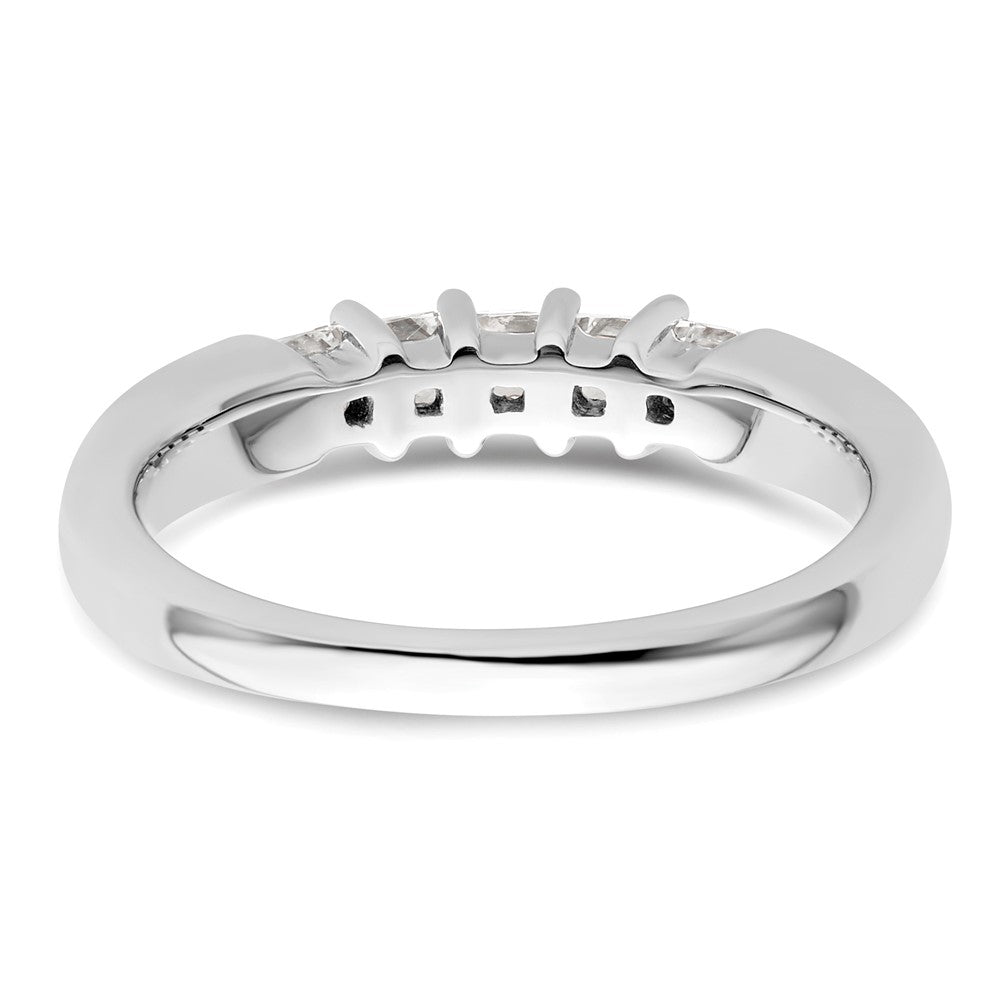 14K White Gold 5-Stone Shared Prong 1/2 carat Princess Complete Diamond Band
