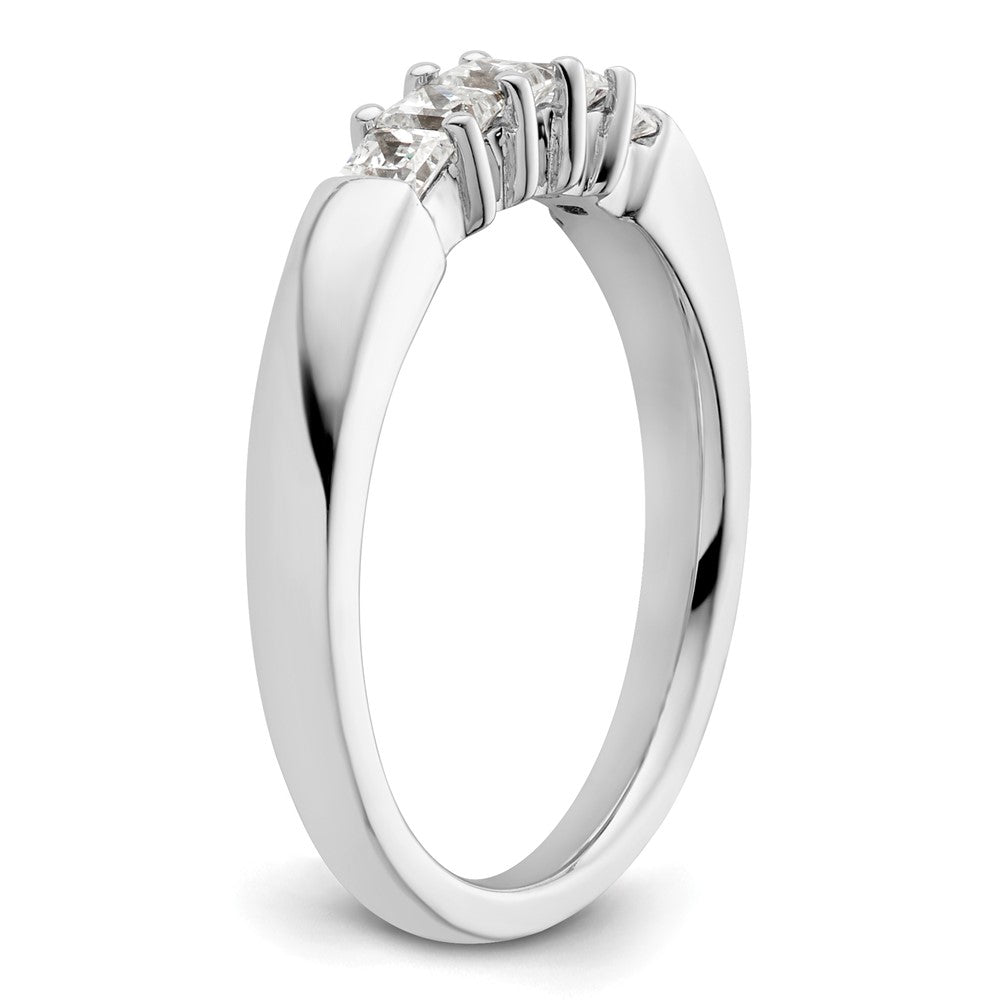 14K White Gold 5-Stone Shared Prong 1/2 carat Princess Complete Diamond Band
