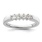 14K White Gold 5-Stone Shared Prong 1/2 carat Princess Complete Diamond Band
