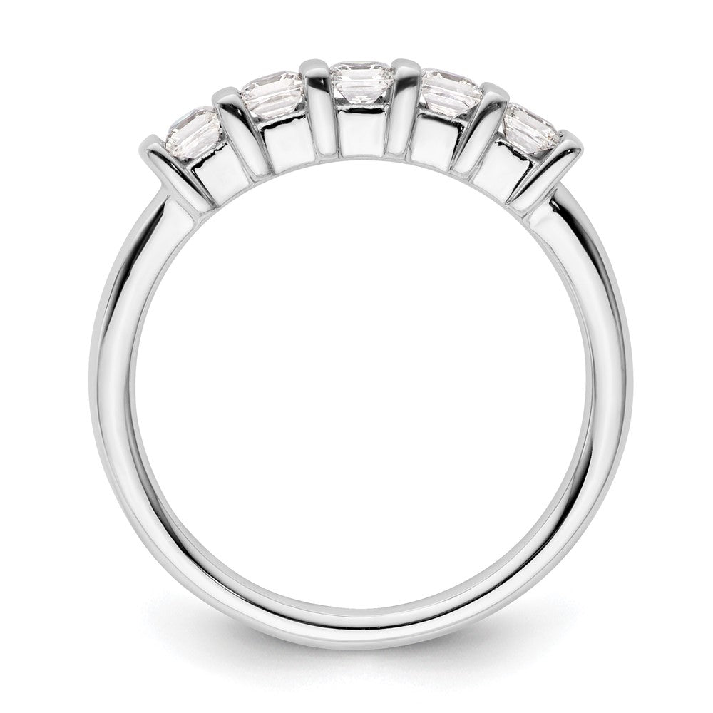 14K White Gold 5-Stone Half-Bezel 1/2 carat Princess Complete Diamond Band