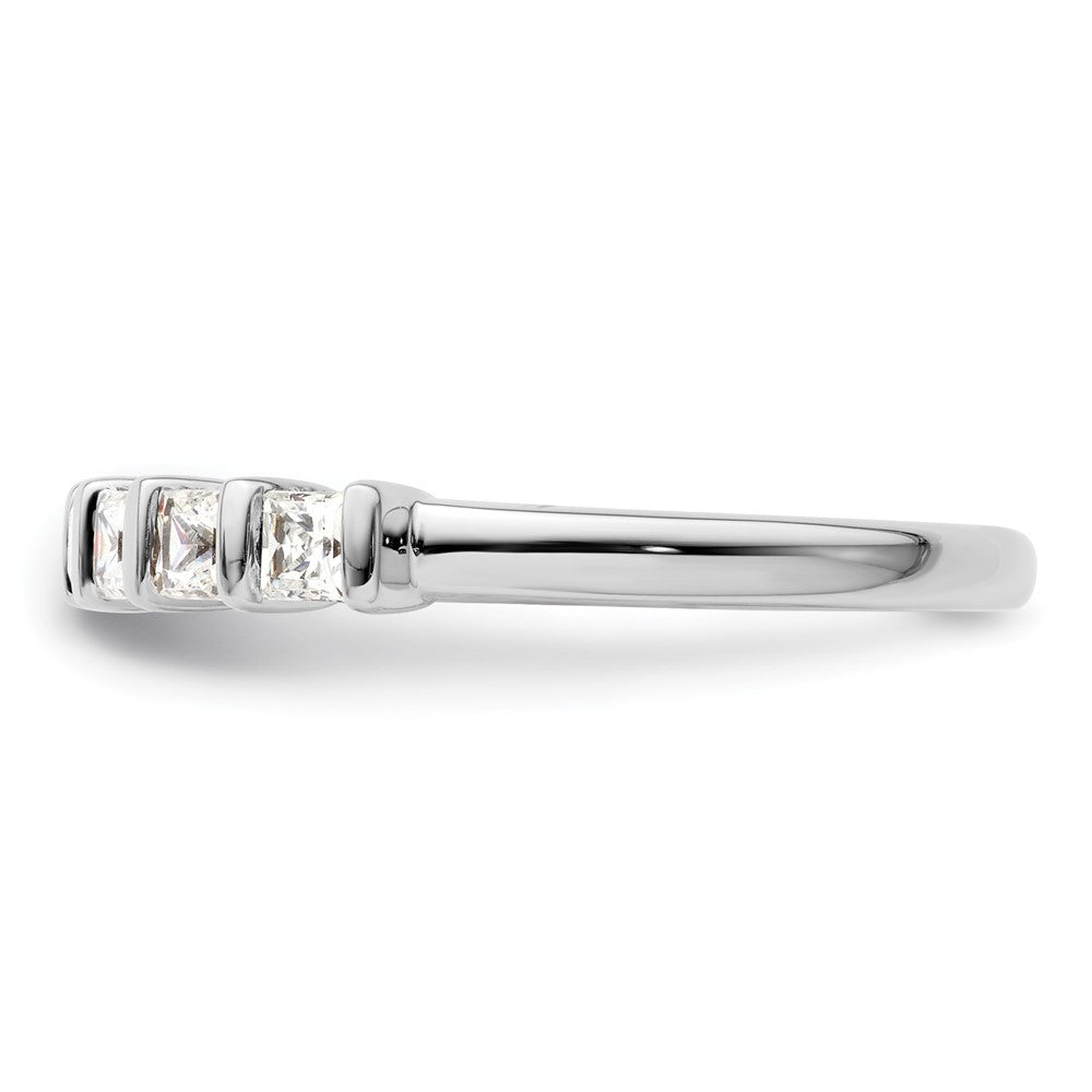 14K White Gold 5-Stone Half-Bezel 1/2 carat Princess Complete Diamond Band